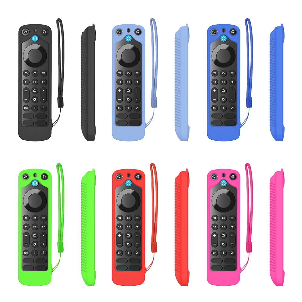 Silicone Protective Sleeves with Lanyard Remote Control Protective Cover Anti Lost for Alexa Voice Remote Pro for Fire TV
