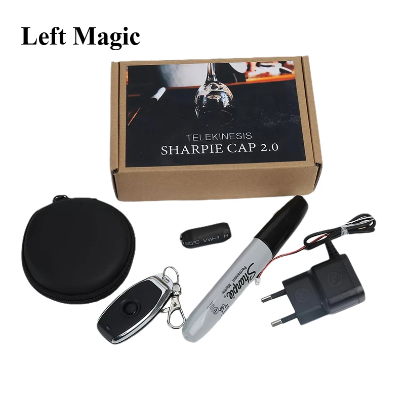 

Telekinesis Sharpie Cap 2.0 Magic Tricks Magician Close Up Street Illusions Gimmicks Mentalism Props Coin Fall Off The Cap Magia