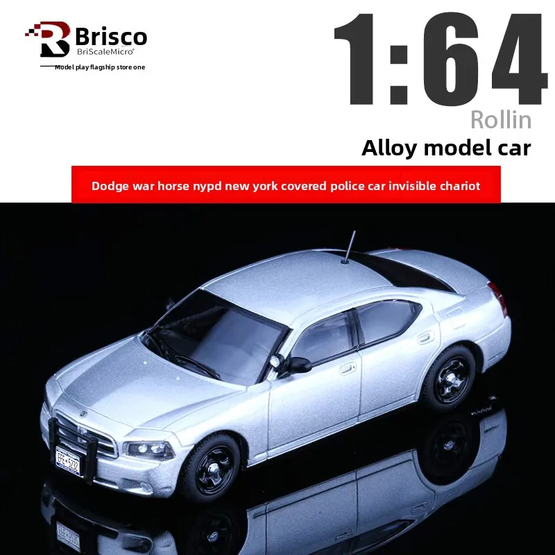 Литой под давлением BriScalemicro1:64 масштаб Нью-Йоркский городской полицейский автомобиль, невидимый боевой автомобиль, модель автомобиля из сплава Dodge Warhorse, Коллекционная модель