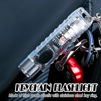 미니 휴대용 손전등 충전 LED 손전등 야외 가장 밝은 낚시 열쇠고리 COB 등 자성 캠핑 USB 비상