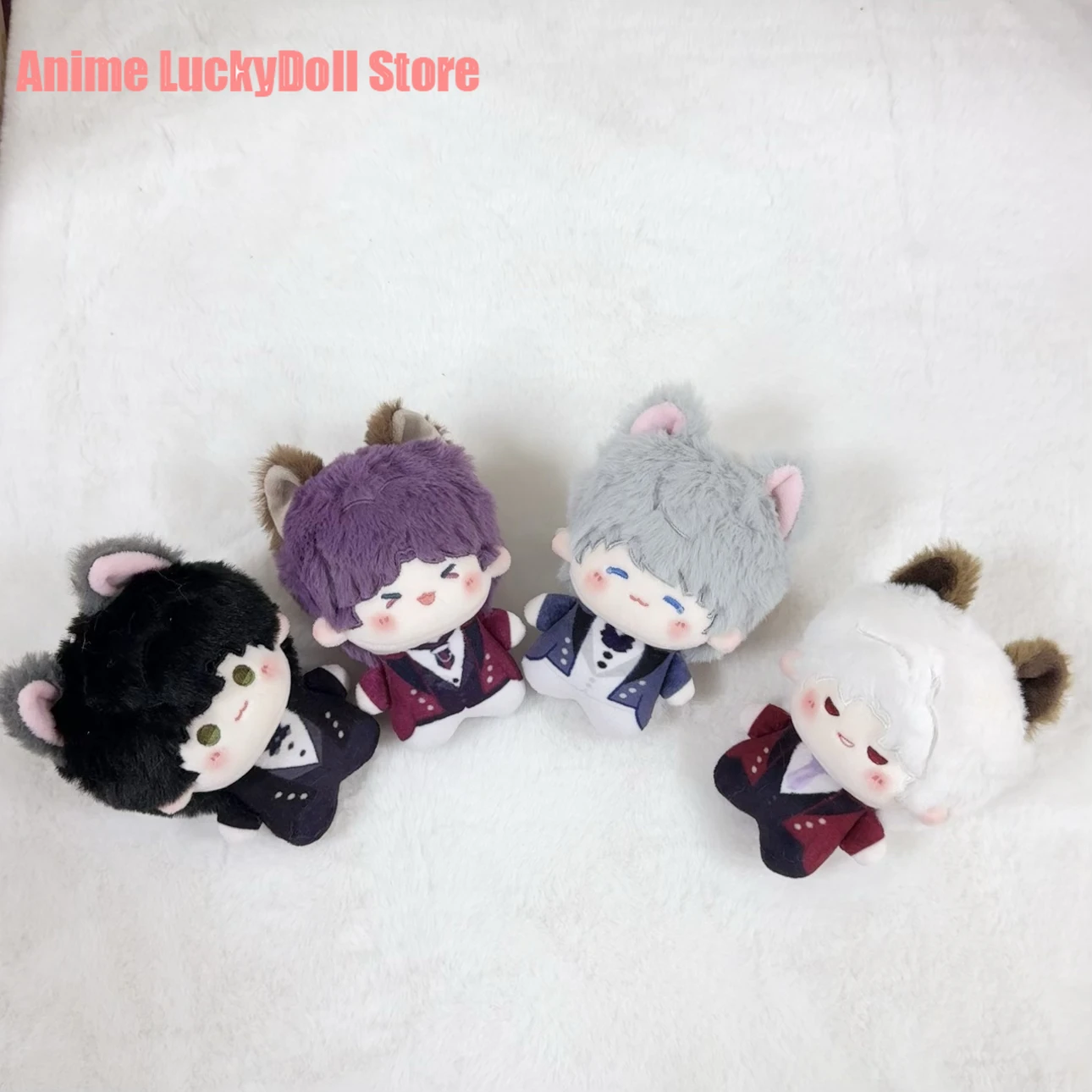 Anime Xavier Sylus Love and Deepspace Zayne Rafayel Cat Ear Cosplay Doll Stuffed Toys Pendant Puppet Fluffy Maumet Keychain 10cm