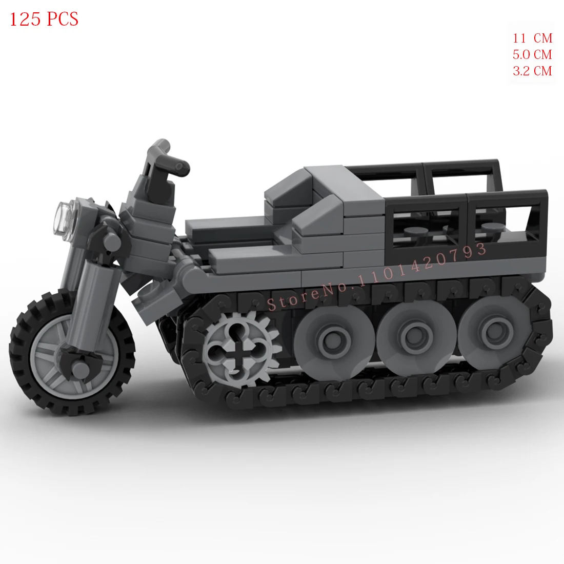 hot military WW2 Germany army Half-track motorcycle vehicles SDKFZ 2 war weapon model bricks equipment Building Blocks toys gift