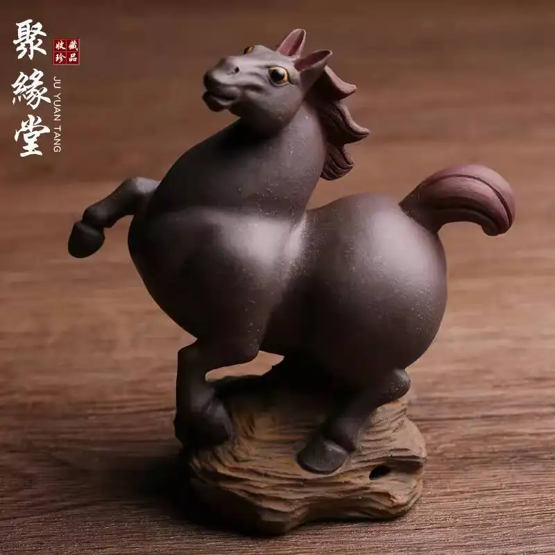 

Premium Yixing Purple Clay Pet Ornament, A Fully Handmade Zodiac Horse Figurine, Suitable For Sets And Tea Ceremonies