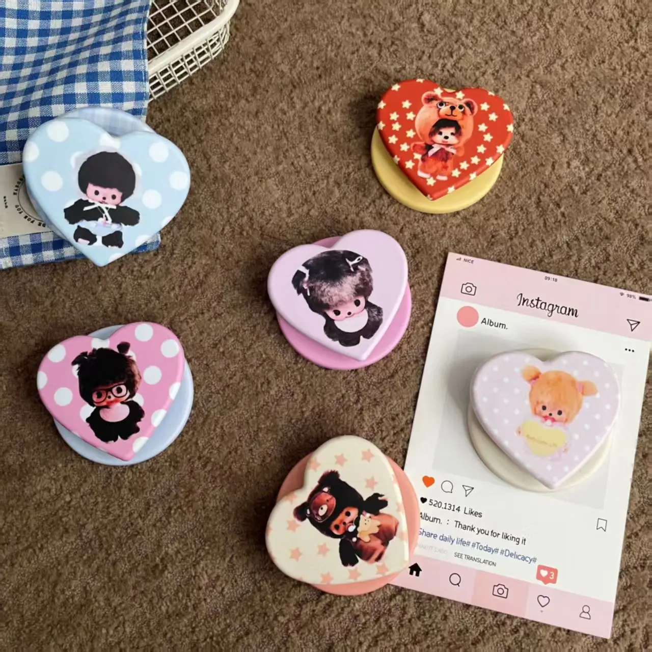 for Monchhichi magnetic support strong adsorption retractable table top airbag