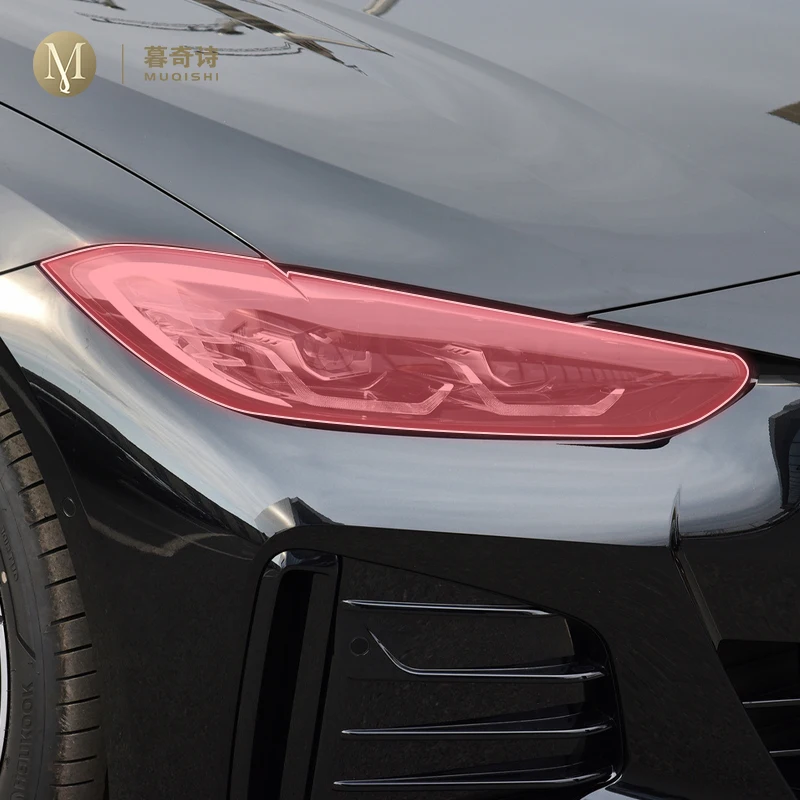 

Для BMW G26 i4 2022-2024 предварительно вырезанная автомобильная внешняя фара устойчивая к царапинам защитная пленка из ТПУ прозрачная/копченая черная