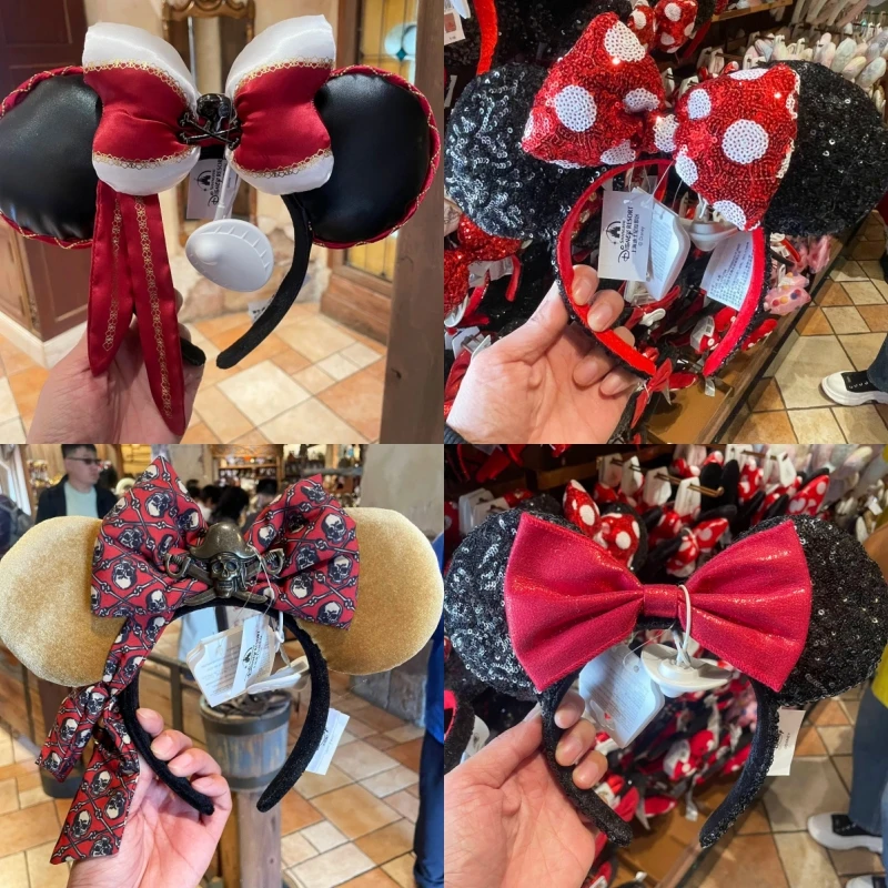 

Disney Pirates Of The Caribbean Minnie Headband Shanghai Disneyland Pirate Series Headband Hair Headwear Accessory Toys Gift