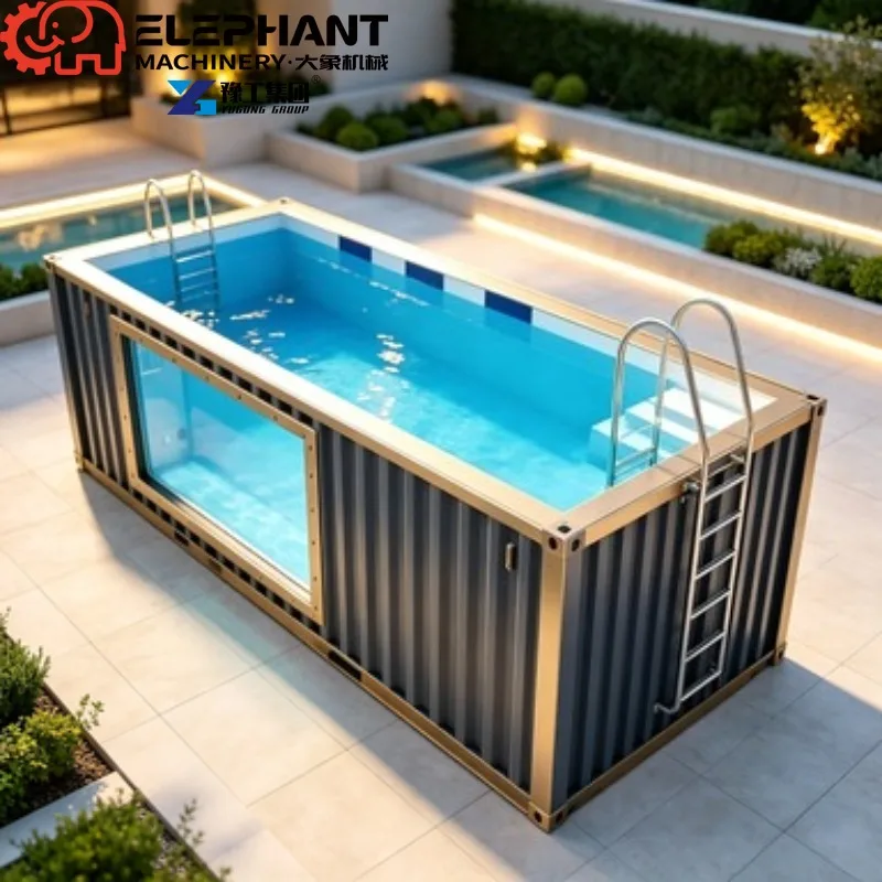 Custom Prefab Fiberglass Container Spa Pool, Above Ground Adult Swimming Pool For House Garden Rooftop Patio Terrace Outdoor