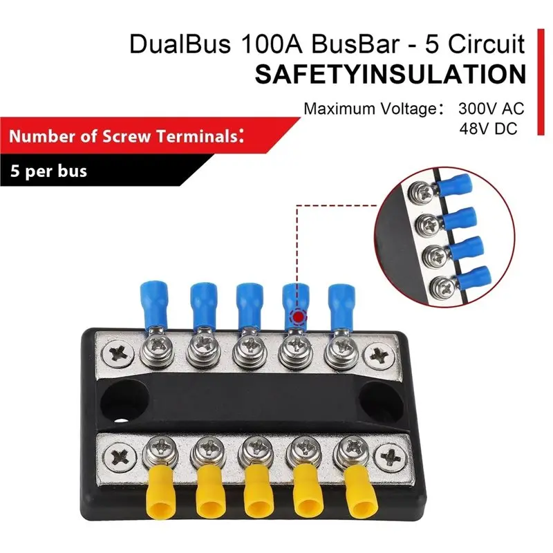 A02F-Bus Bar Terminal Block Marine Power Distribution For RV Cars Boats Yachts Etc