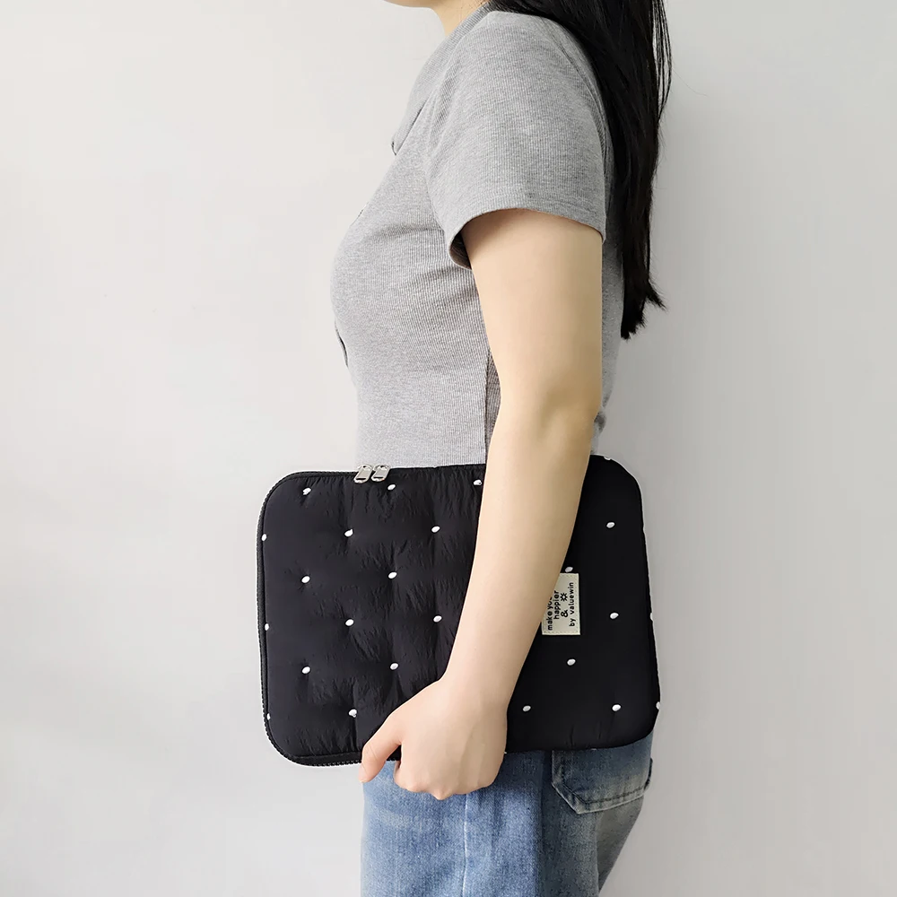 Polka Dot Laptop Sleeve For 13-14 Inch Devices Universal Protective Case Fits MacBook Air/Pro, Dell, HP Shockproof Tablets Bag