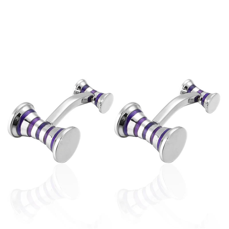 Men's French shirt cufflinks classic style purple dumbbell design fashion brand clothing accessories