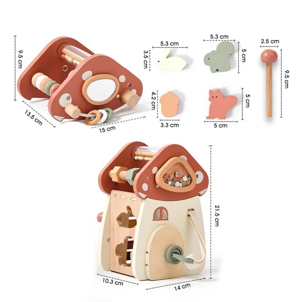 Zabawka edukacyjna Drewniana kostka aktywności Zabawka z labiryntem koralikowym Sorter kształtów ksylofonu dla małych dzieci 1-3 dla dzieci