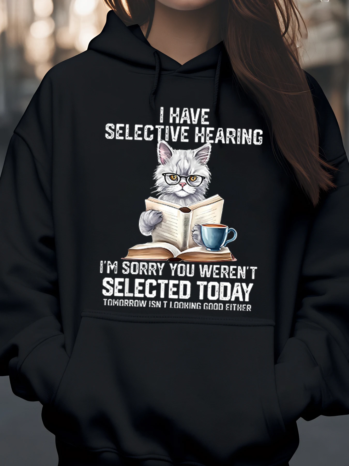 

Толстовка с капюшоном для чтения книг и кофе для женщин, повседневная одежда для повседневного использования