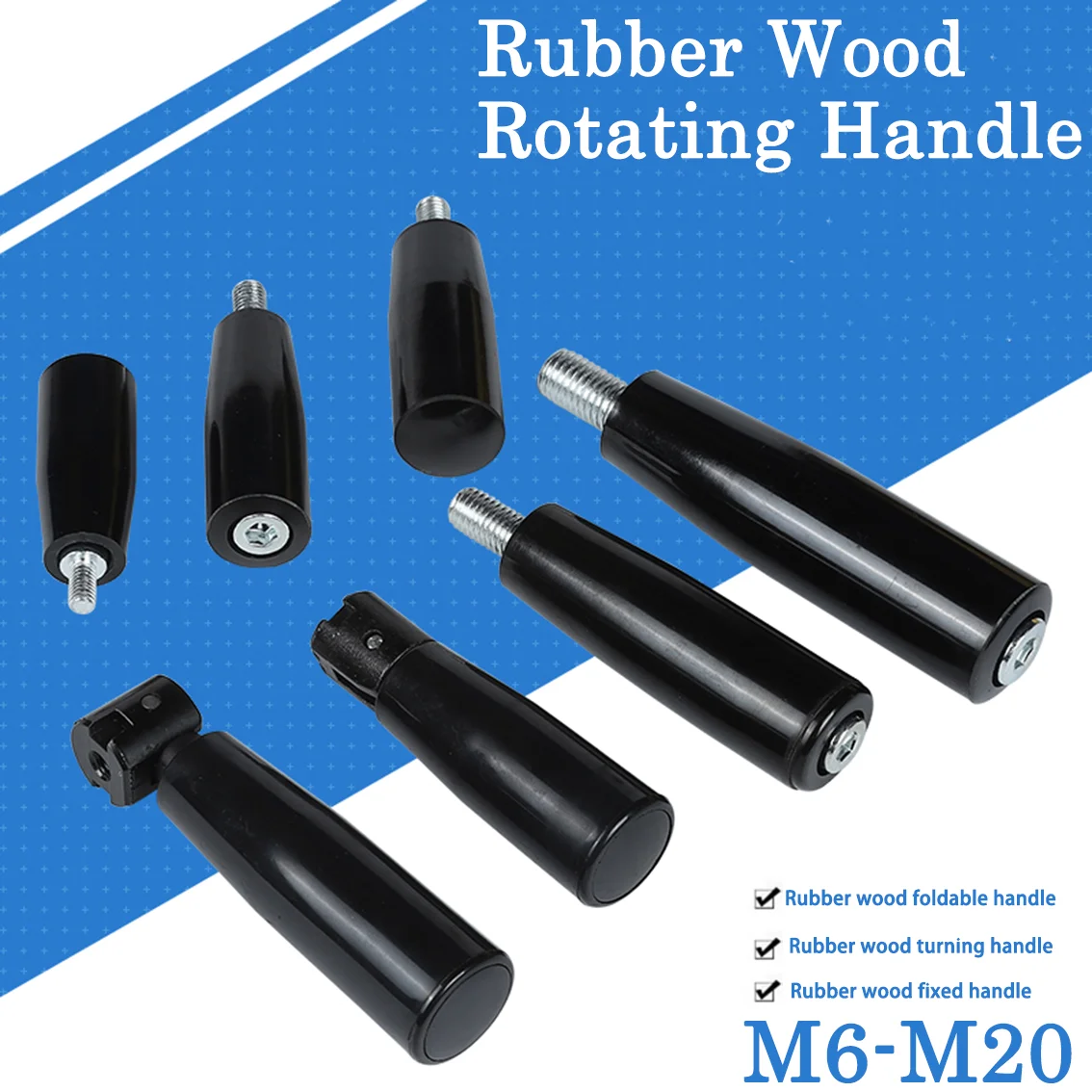 1-10Pcs M6 -M20 Revolving/Fixed/Foldable Hand Wheel Screws Handle Black Bakelite Grip Knob Milling Machine Tool Lathe Grindin