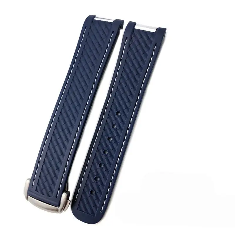 TINTAG 20MM Watch Band For Omega SEAMASTER 300 AT150 DE VILLE SPEEDMASTER Soft Silicone Rubber Watch Strap Watch Accessories