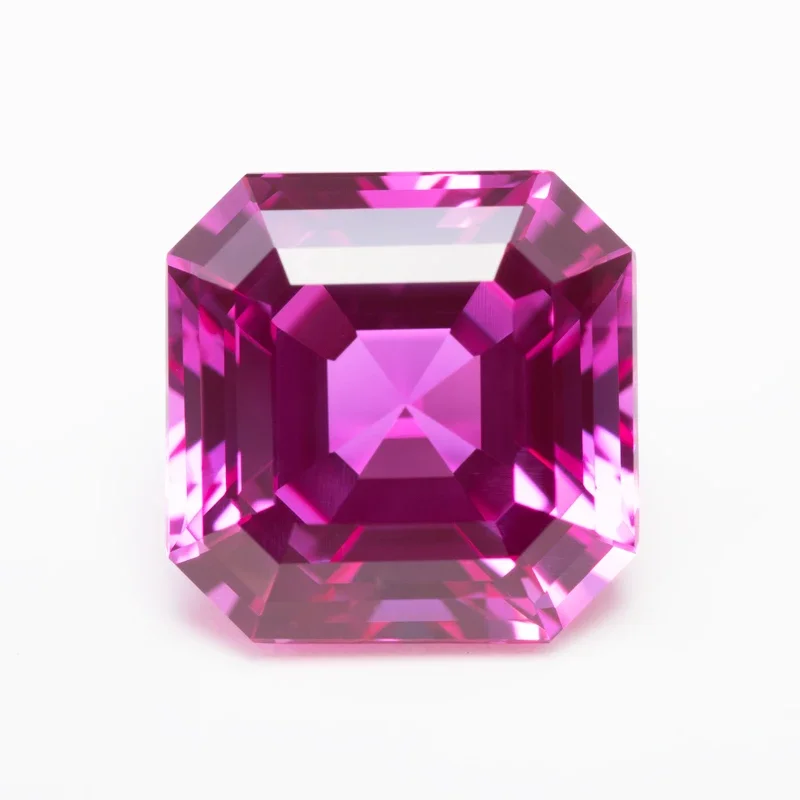 

Top Lab Grown Sapphire Asscher Cut Hot Pink Color Square VVS1 Charms DIY for Jewelry Making Materials Selectable AGL Certificate