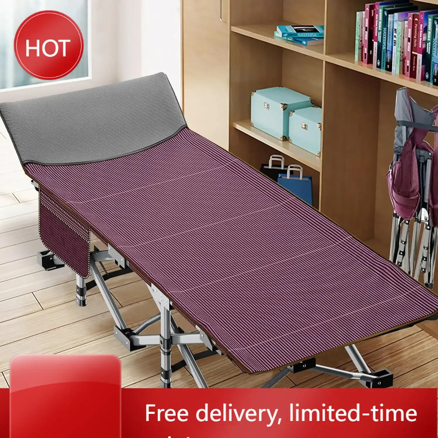 

Комплект из 2 складных походных кроватей с матрасом для взрослых, сверхпрочная уличная кровать с сумкой для переноски, походные кровати из ткани Оксфорд 1200D