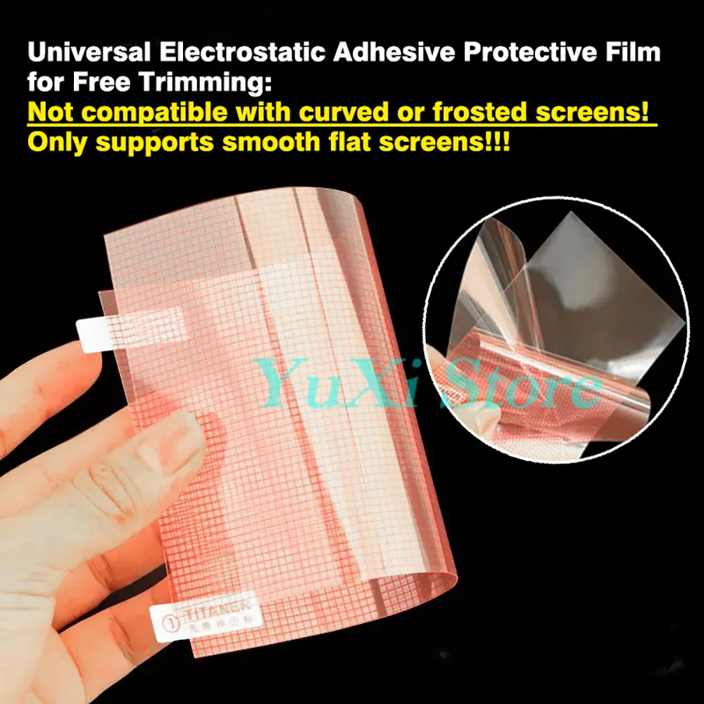 10 Stück Universal Displayschutzfolie 5/6/7/8/9/10 Zoll für Telefon Tablet GPS LCD Anti-Staub-Bildschirm HD Klare PET-Schutzfolien – Detail 5