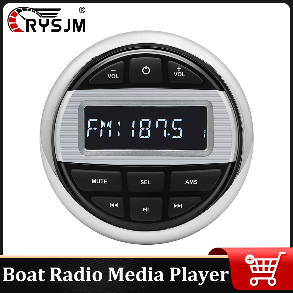 

Waterproof Boat Radio Media Player Marine Stereo Bluetooth-compatible MP3 Audio Radio FM AM Receiver Fit for Car Ship Yacht RV
