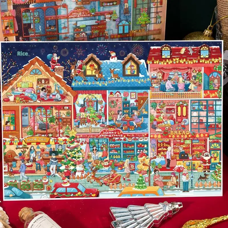 Плюс размер Kawaii Рождественская Новая Годовая серия 3D мультфильм миниатюрные наклейки сцены креативный коллаж DIY наклейки для скрапбукинга