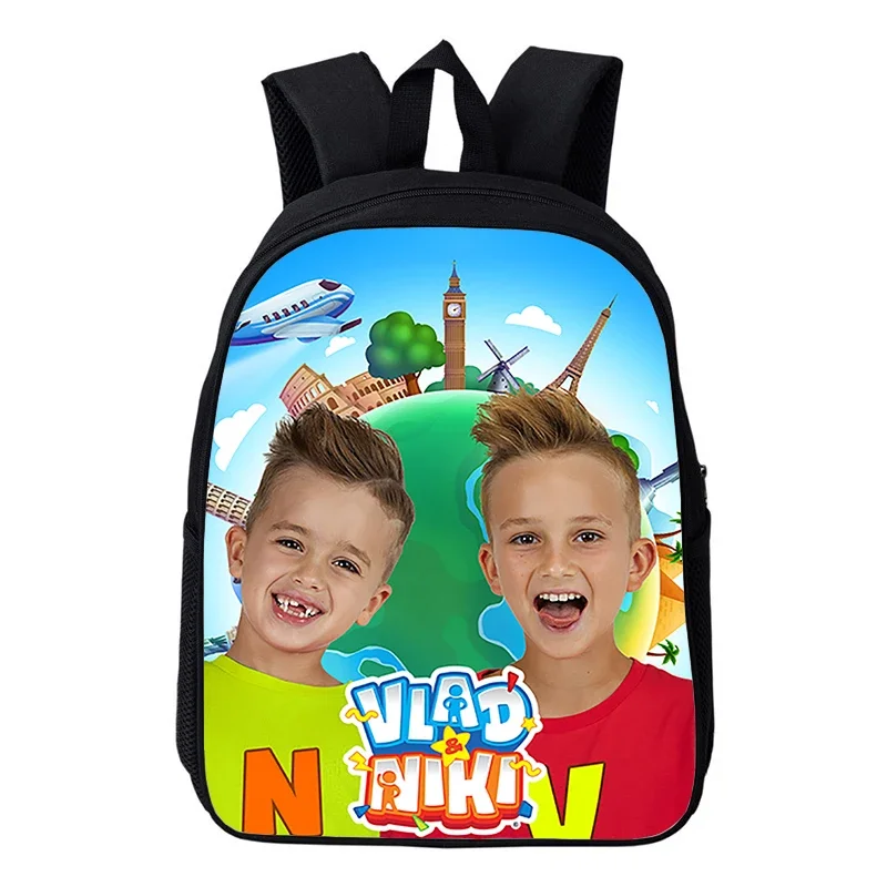 Impermeável 3D Print Mochila Pré-Escolar para Crianças do Jardim de Infância, Bagpack para Criança, Bookbag para Meninos e Meninas, Vorad e Niki, 16"