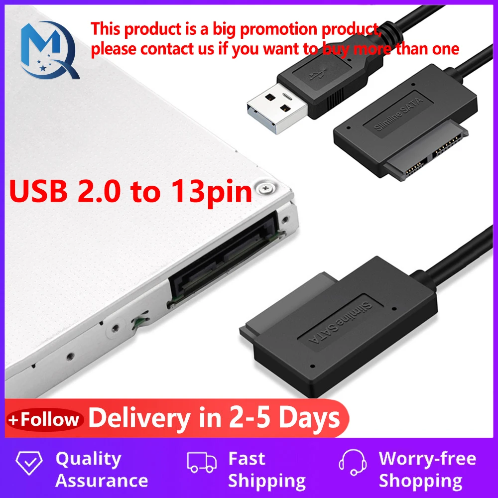 USB 2.0 Adapter Converter Cable Mini Sata II Computer Cables Connectors Notebook CD / DVD ROM Drive 13 Pin 0.35m Sata Usb 2.0