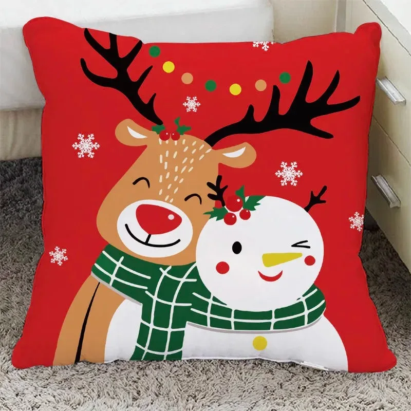 Christmas Themed Pillowcases Car Accessories Office Santa Claus Living Room Sofa Christmas Pillowcases