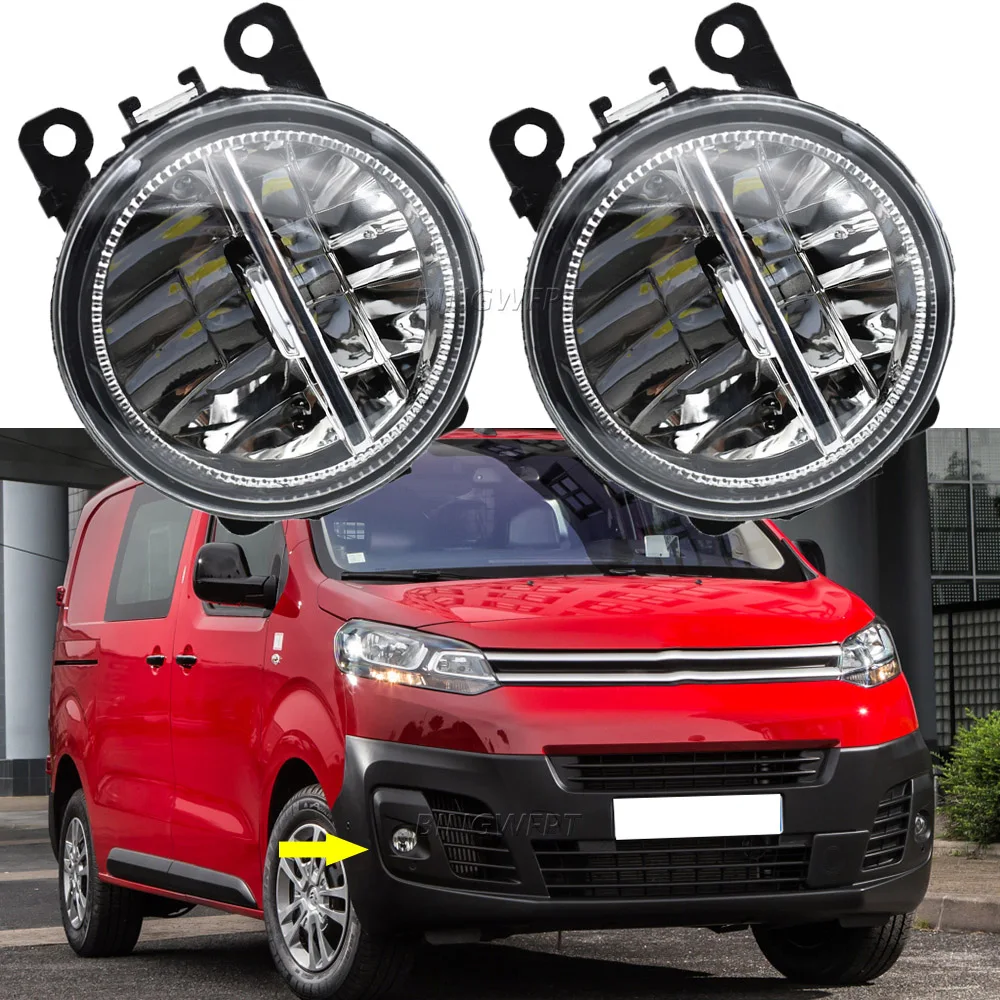 1Pair Led Fog Lights Lamp DRL for Citroen Jumpy V 2016 2017 2018 2019 2020 LED Fog Lights Lamp Daytime Running Light 12V H11