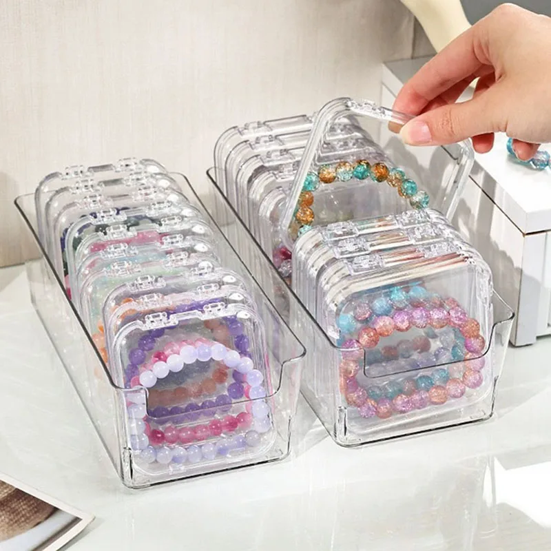 Transparent Nail Storage Box Handmade Nail Display Box Jewelry Necklace Accessories Dustproof Storage Box Bracelet Storage Box