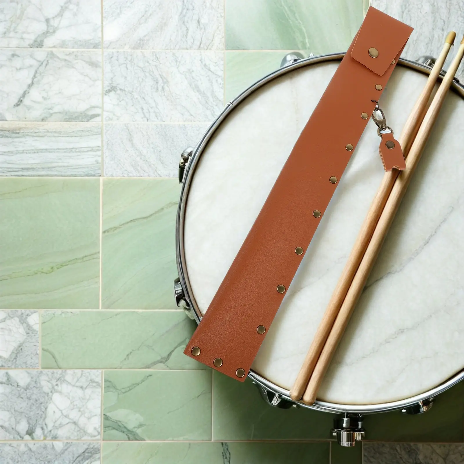 Picture 4: PU Drumstick Storage Case Stud Design Portable Drumstick Holder Mallet Bag Organizer for Percussion Drum