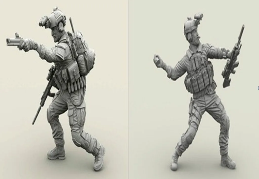 

1:35 Ratio Die-cast Resin Special Forces Soldiers 2Figures Need To Be Assembled And Colored By Themselves