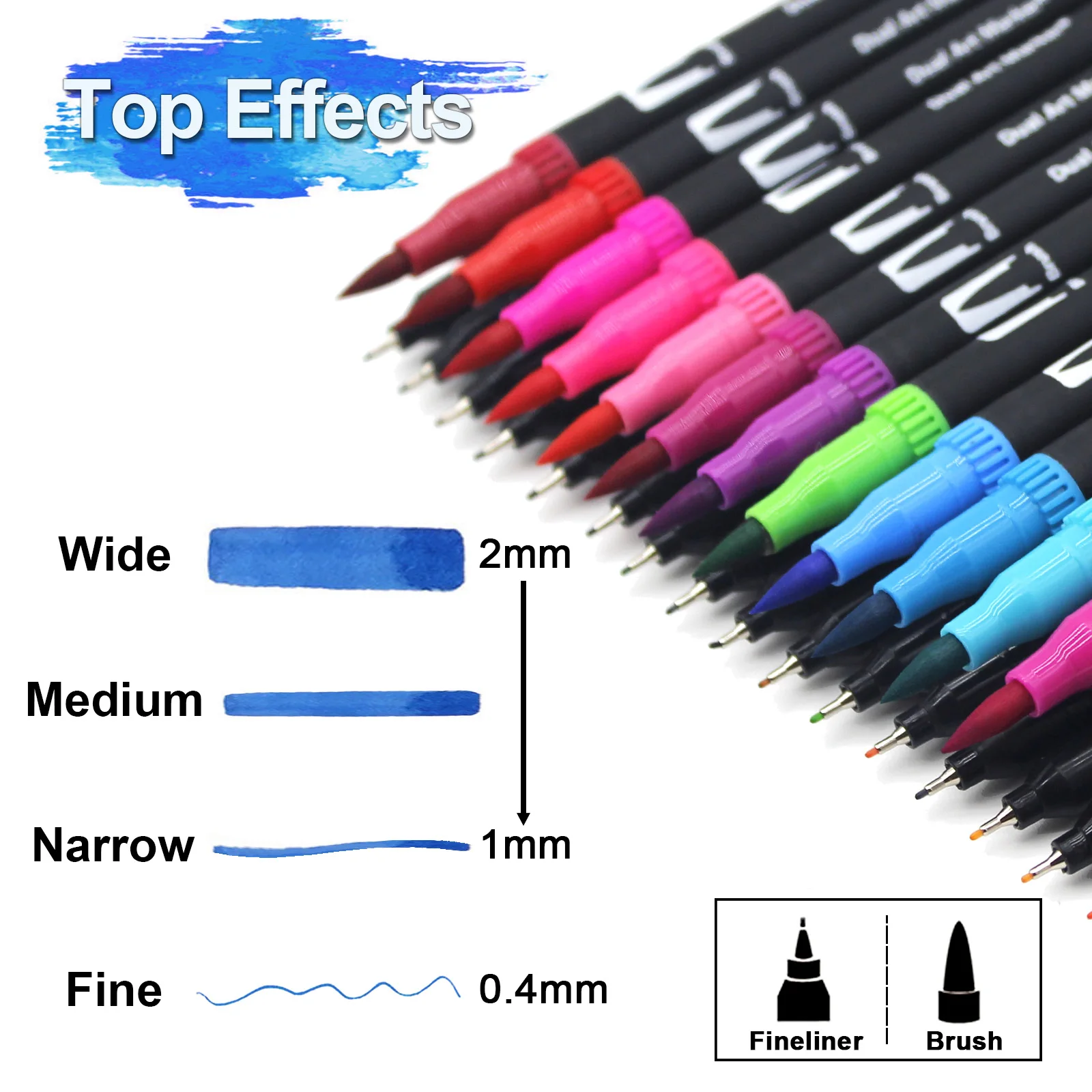 12/24/36/48 Colors Art Marker Dual Brush Pens Brush and Fine Tip Watercolor Drawing Painting Stationery Manga Supplies Set