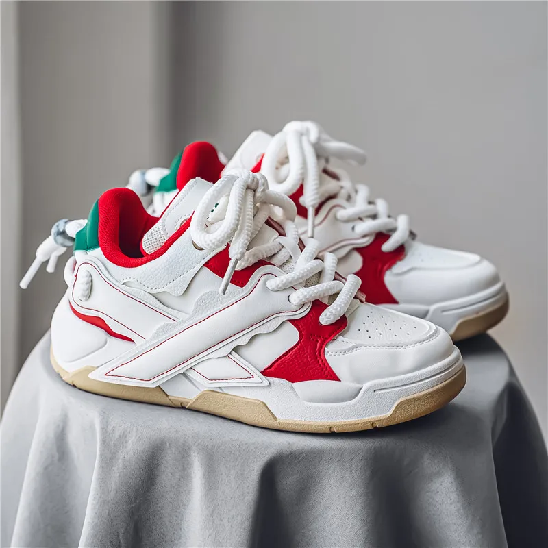 Men's Street Style Bread Shoes, Thick Sole Height Boost, Soft Breathable Daily Casual Sports Sneakers, Unique Design