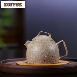 130ml Yixing Purple Clay Teapots Handmade Qin Quan Pot Raw Ore Coarse Sand White Jade Segment Mud Kettle Chinese Zisha Tea Set