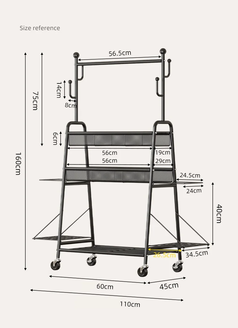Large Capacity Fishing Rod Storage Rack Movable Cart Fishing Box Storage Rack Fishing Chair Umbrella Display Rack