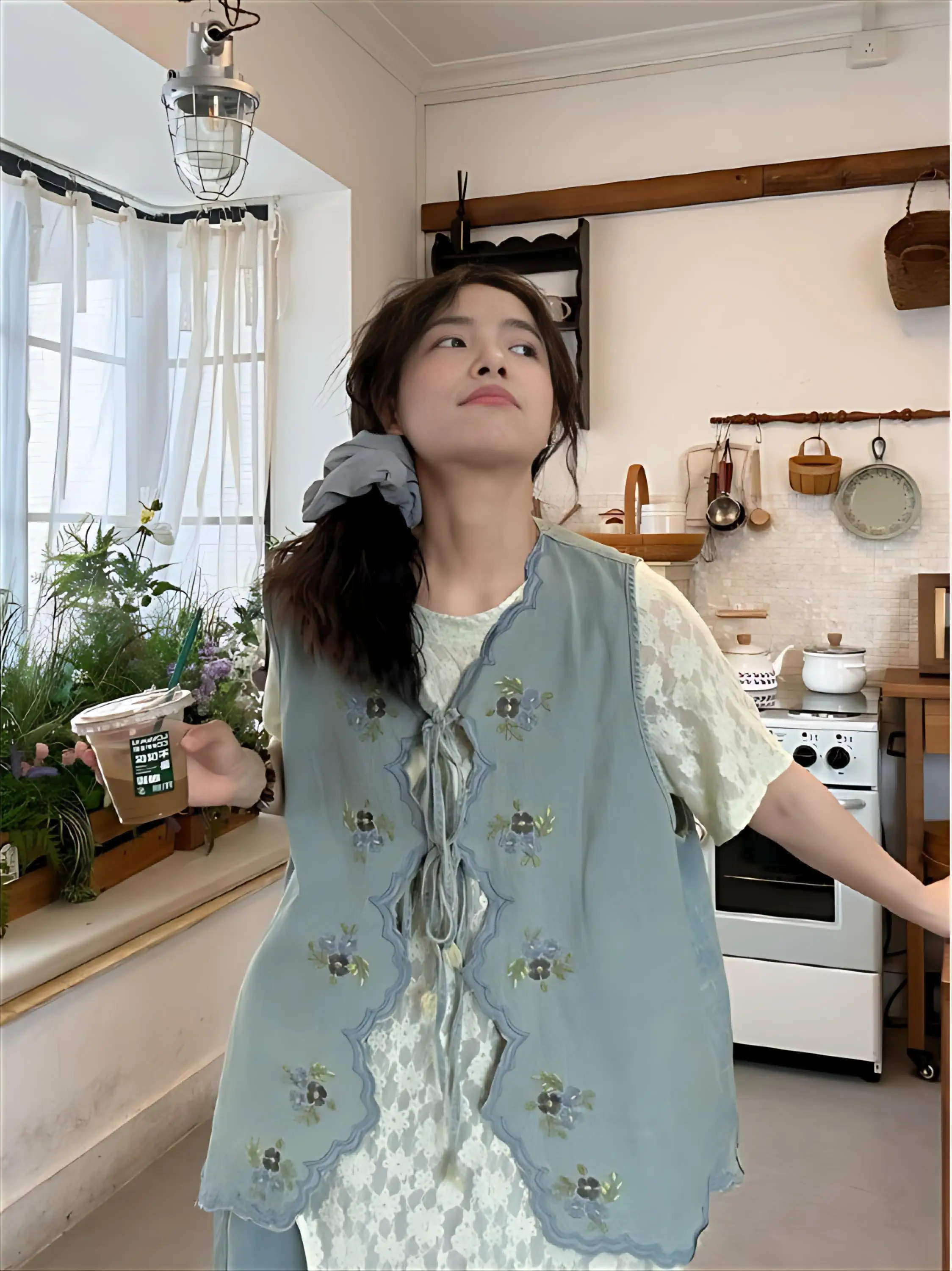 

Denim Coat Long Woman Womens Autumn Tweed Waist-Closed Double-Faced Straight Belted Vintage Highstreet Epaulettes Waistband Chic