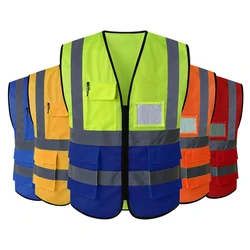 11 Colour（L-5XL) Hi Vis Viz High Visibility Reflective Zip Pocket Security Waistcoats Jacket Workwear Vest