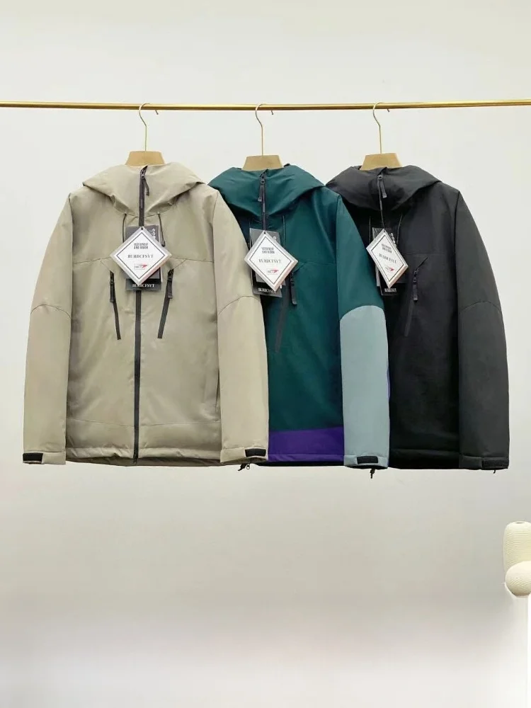 

Alfa Climbing Series Waterproof Pred Zipper Hooded Outdoor Cotton Jaet for Men Youth Trendy Stand Fit Long Sve