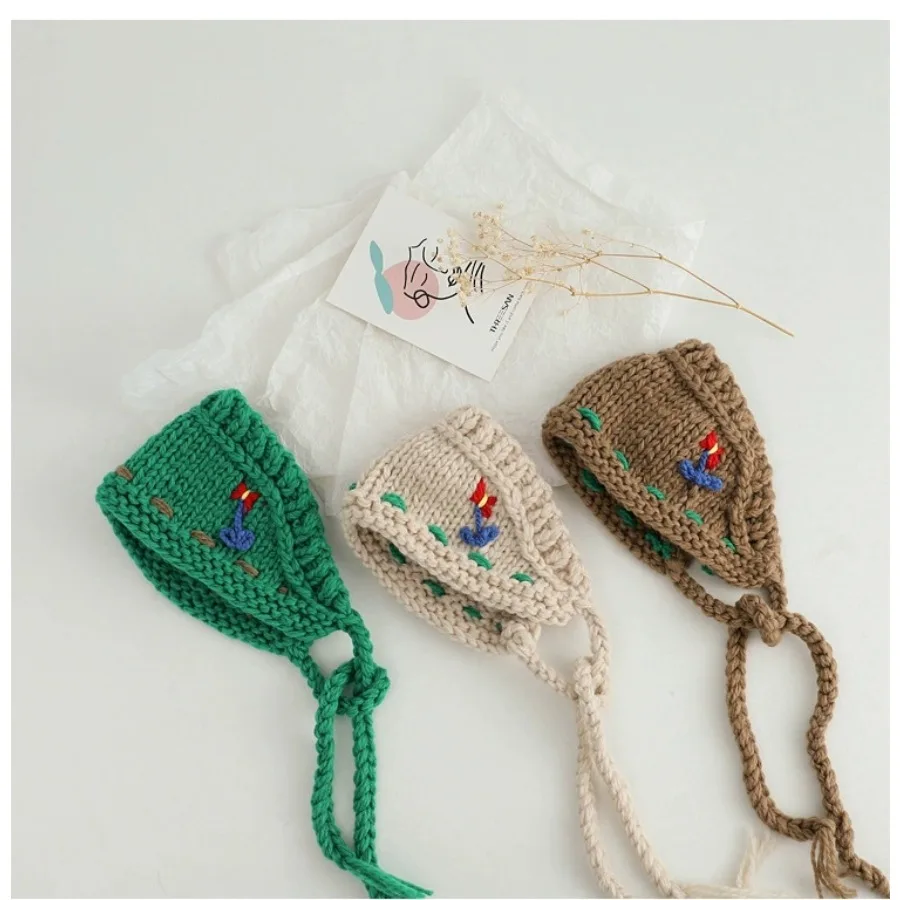 

Korean Baby Knitted Wide Headwrap Crochet Hairband Children Wool Hair Accessories Handmade Crochet Folk Style Girl Winter Turban