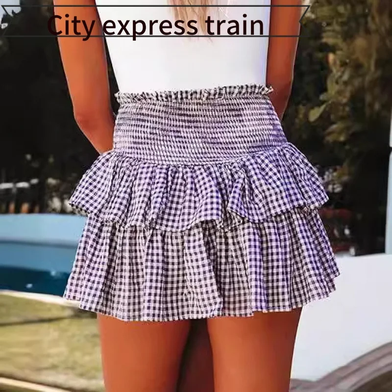 

Вышитая облегающая юбка с завязками или юбка в клетку, юбка-миди, весна/лето, женская модная одежда