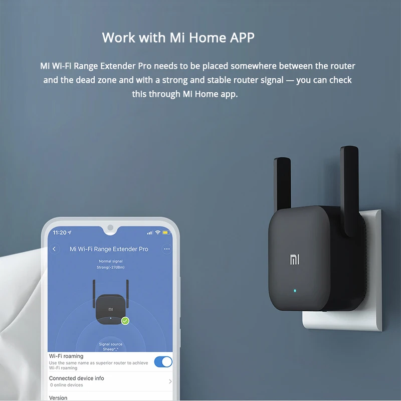 Xiaomi Wifi Repeater 5GHz Wifi Range Extender AC1200 1200Mbps Wi-Fi Signal Amplifier Wireless Router Work with Mi Home App