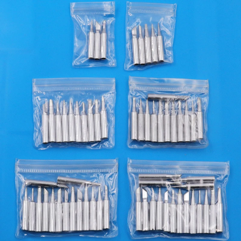 1Set Pure Copper Soldering Iron Tips 900M 200-480°C Fit for Hakko Atten Quick Saike Kada Aoyue 936,938,969,8586 Welding Stations