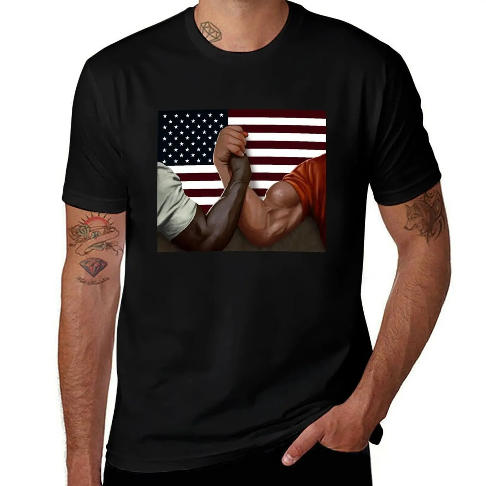 Dutch and Dillon famous Handshake T-Shirt Running Performance Short Sleeve Tee