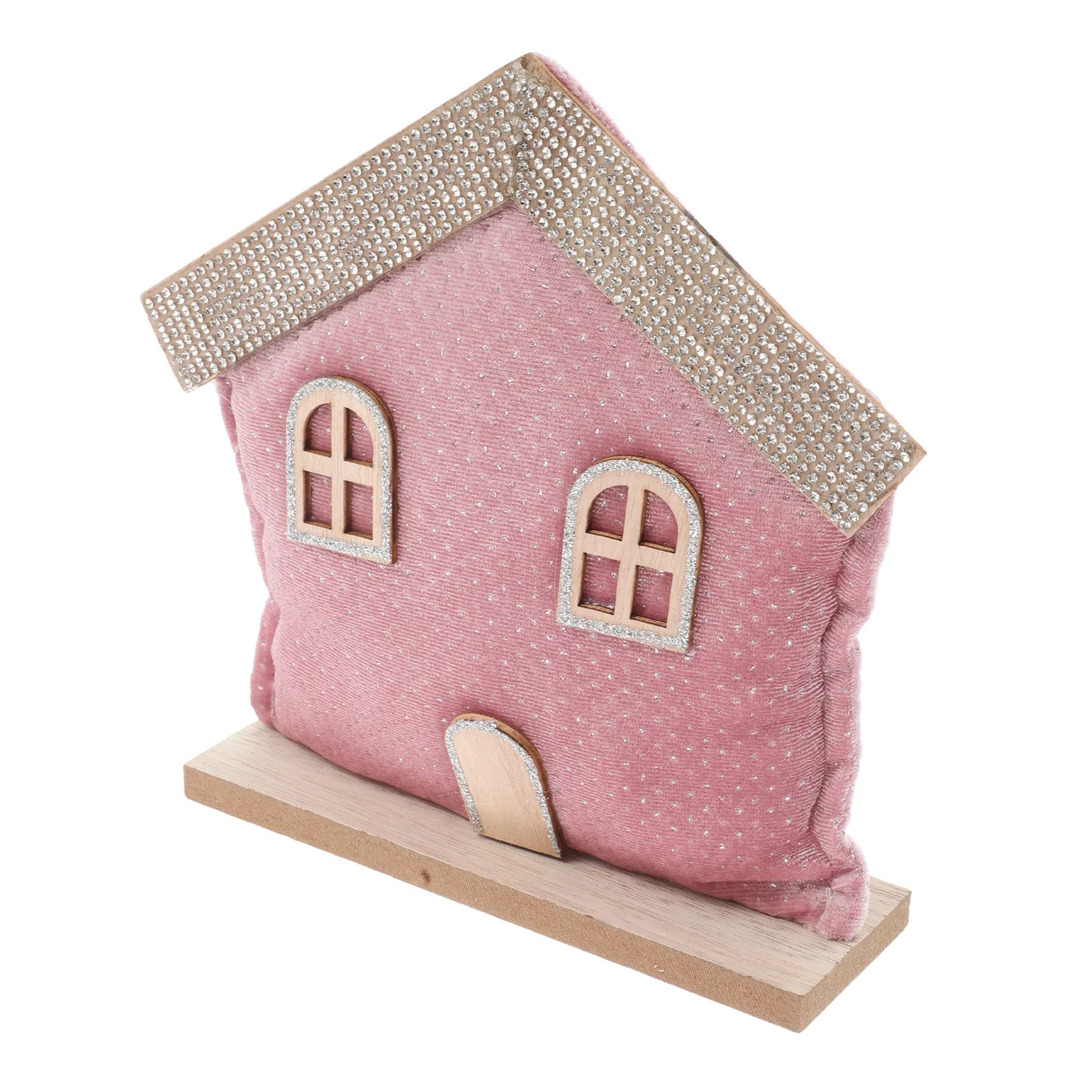 Handmade Christmas Desktop Xmas House Decoration Party Favor Tabletop Craft Xmas House Statue Charming Holiday Desktop Decor
