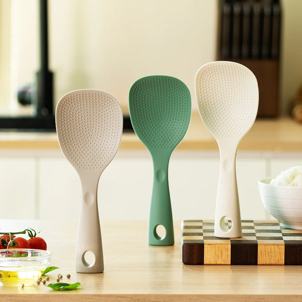 Stand-up silicone rice spoon, food-grade non-stick rice scoop, heat-resistant and anti-scalding spatula, easy to clean