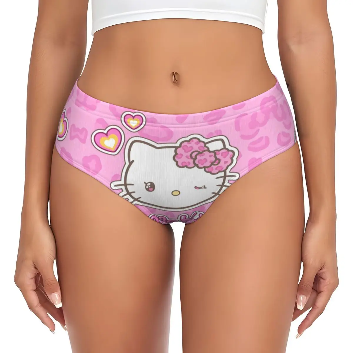 Benutzerdefinierte Damen Anime Hello Kitty Cartoons Höschen Atmungsaktive Manga Slips Unterwäsche