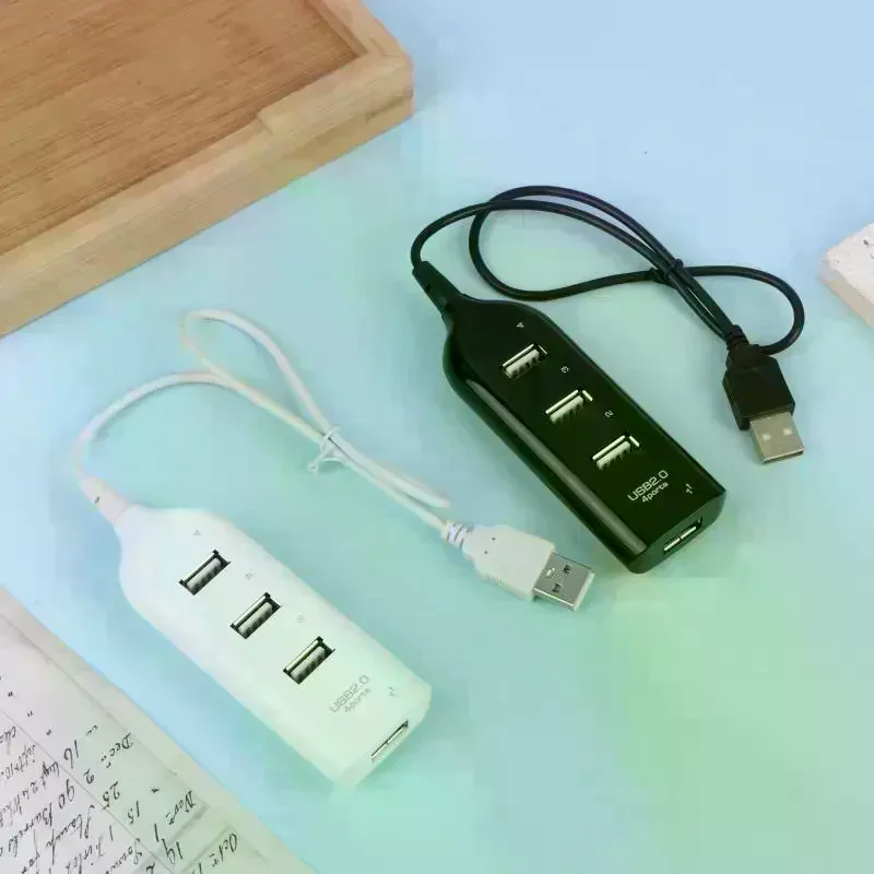 1/2/3Pcs 4 Port USB 2.0 Hub Splitter Portable High Speed Data Transfer Extension Adapter For Laptop Desktop Office Use