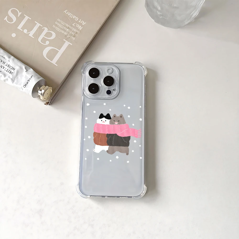 Для iPhone 17 16 15 14 13 12 11 Pro Xs Max Air 16e 7 8 6 6s Plus XR SE 2020 2022 Чехол Зимний шарф Силиконовый противоударный чехол