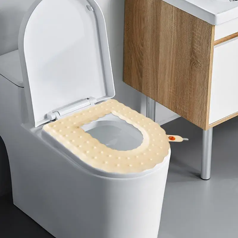 Toilet Seat Cushion Sticky Design Toilet Seat Cover Pads Mat Toilet Seat Cushion Cover Toilet Cushion With Handle For Standard U