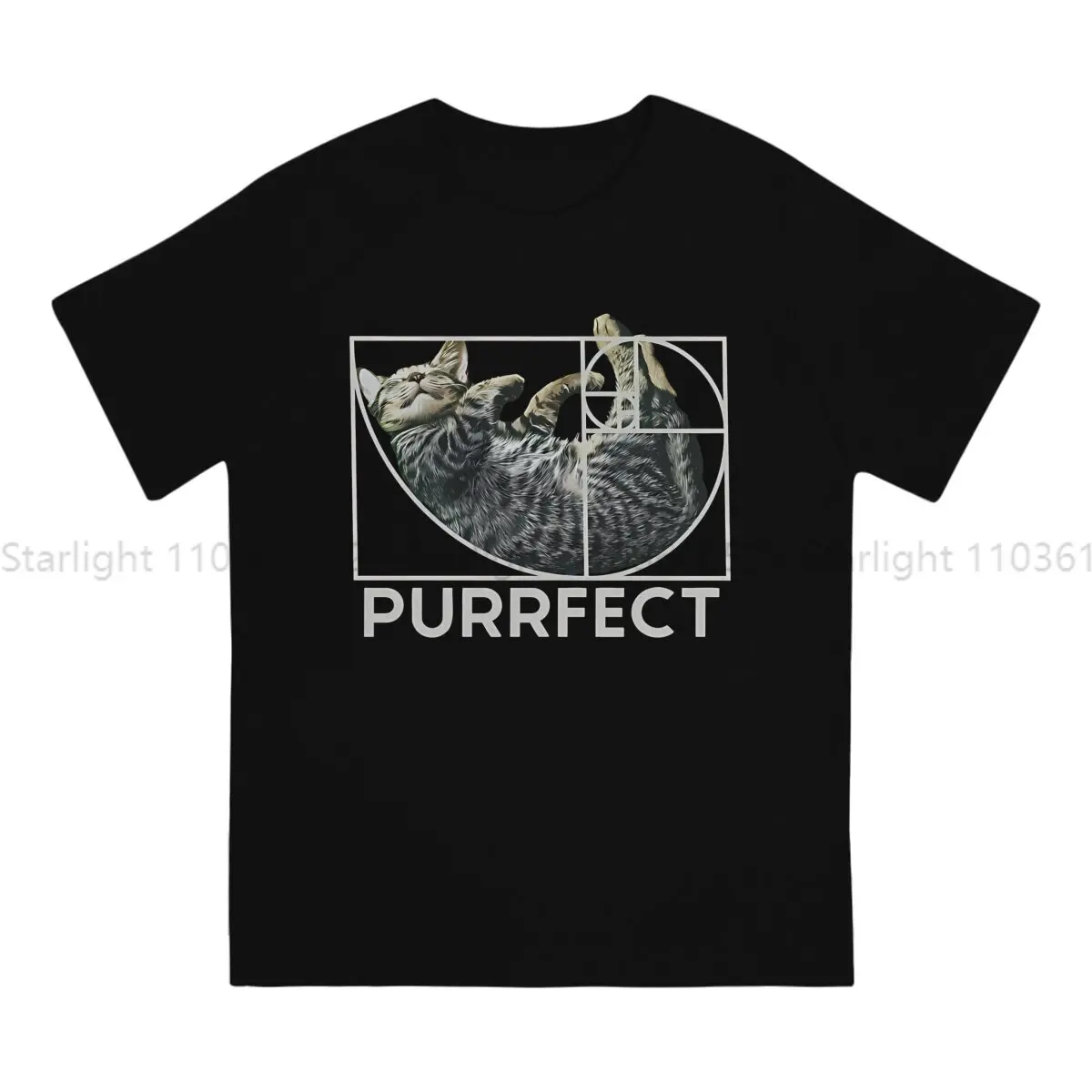 Fibonacci Sequence Golden Ratio TShirt Purrfect Cat Fibonacci Golden Ratio Cat Classic T Shirt Leisure Men Tee Shirt Printing