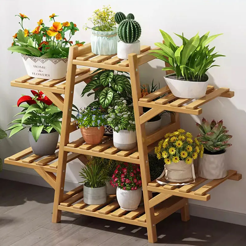 Ladder Ornaments Plant Shelves Display Pedastle House Indoor Plant Stand Modern Multi Layer Estante Para Plantas Home Decoration